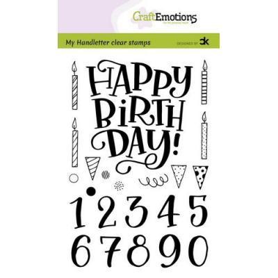 CraftEmotions Clear Stamps - Happy Brithday & Numbers